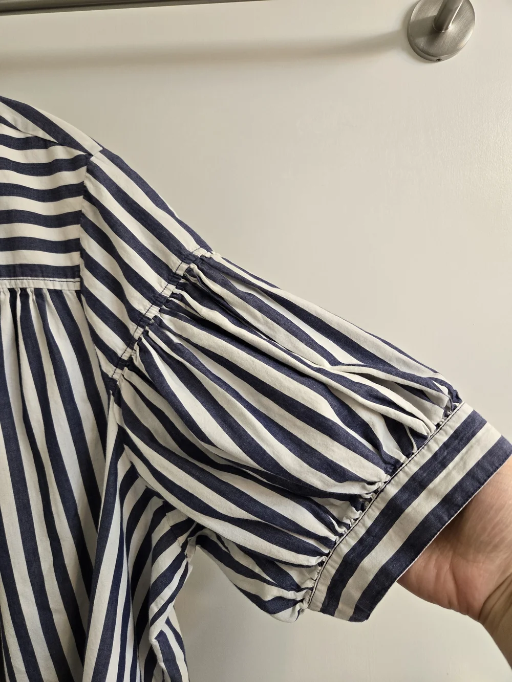 Anthropologie Darcey Popover Swing Top Blue Striped Blouse 3X Like New